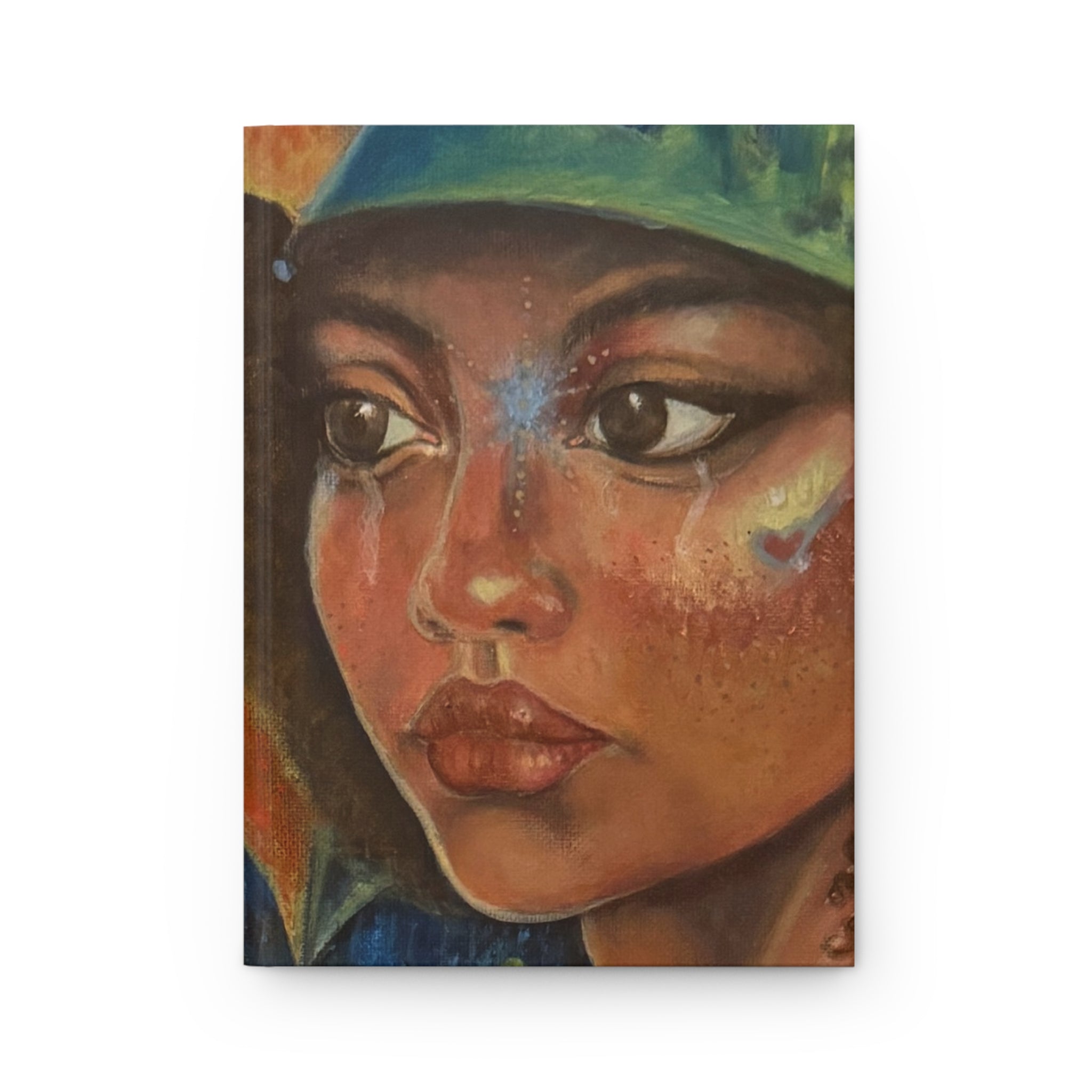 Hardcover Journal — Portrait Art Notebook with Ethereal Female Face Cover