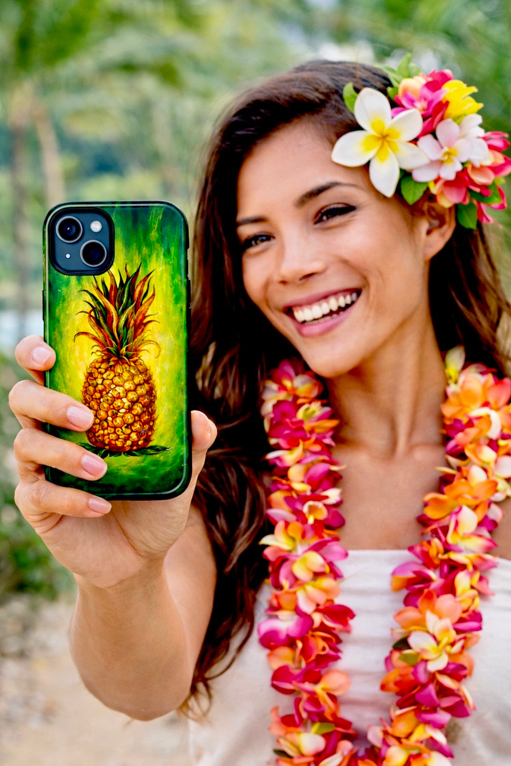 Pineapple Art Tough Magnetic Phone Case — Tropical Green Protective Cover