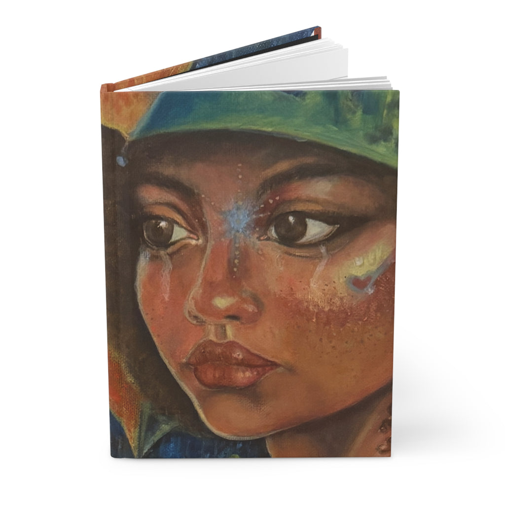 Hardcover Journal — Portrait Art Notebook with Ethereal Female Face Cover